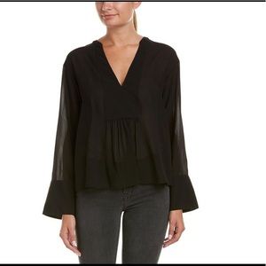 NEW W/TAG! Theory Women's Black Chiffon Silk Top